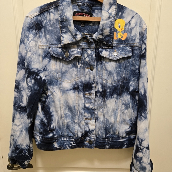 Warner Bros. Jackets & Blazers - Warner Bros. Blue Tie-Dye Denim Jacket